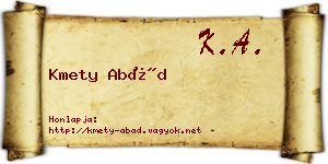 Kmety Abád névjegykártya